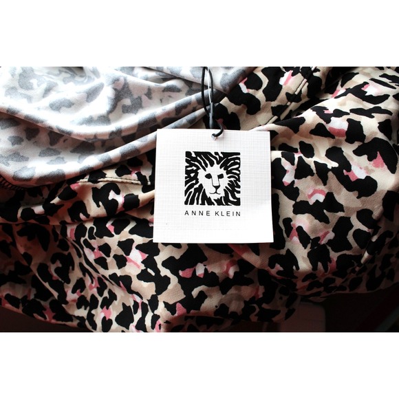 ANNE KLEIN Womens Animal Leopard Cheetah Print Polyester Top Shirt Blouse 2X NWT - Picture 10 of 13